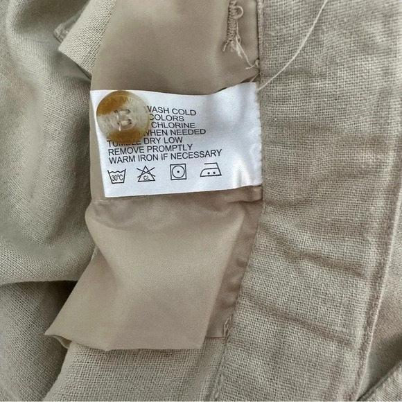 Andrew Fezza Linen Blend Zip Tie Straight Leg Cream Pants Sz XL - Picture 10 of 14